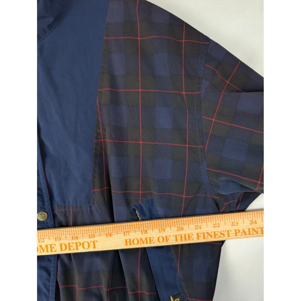 Tourney Gore-Tex Jacket Womens Large Blue Plaid Waterproof Golf Windbreaker